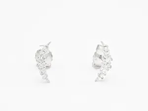 Diamond Moon Earrings - Moon Dainty Studs - Sparkly Moon Earrings