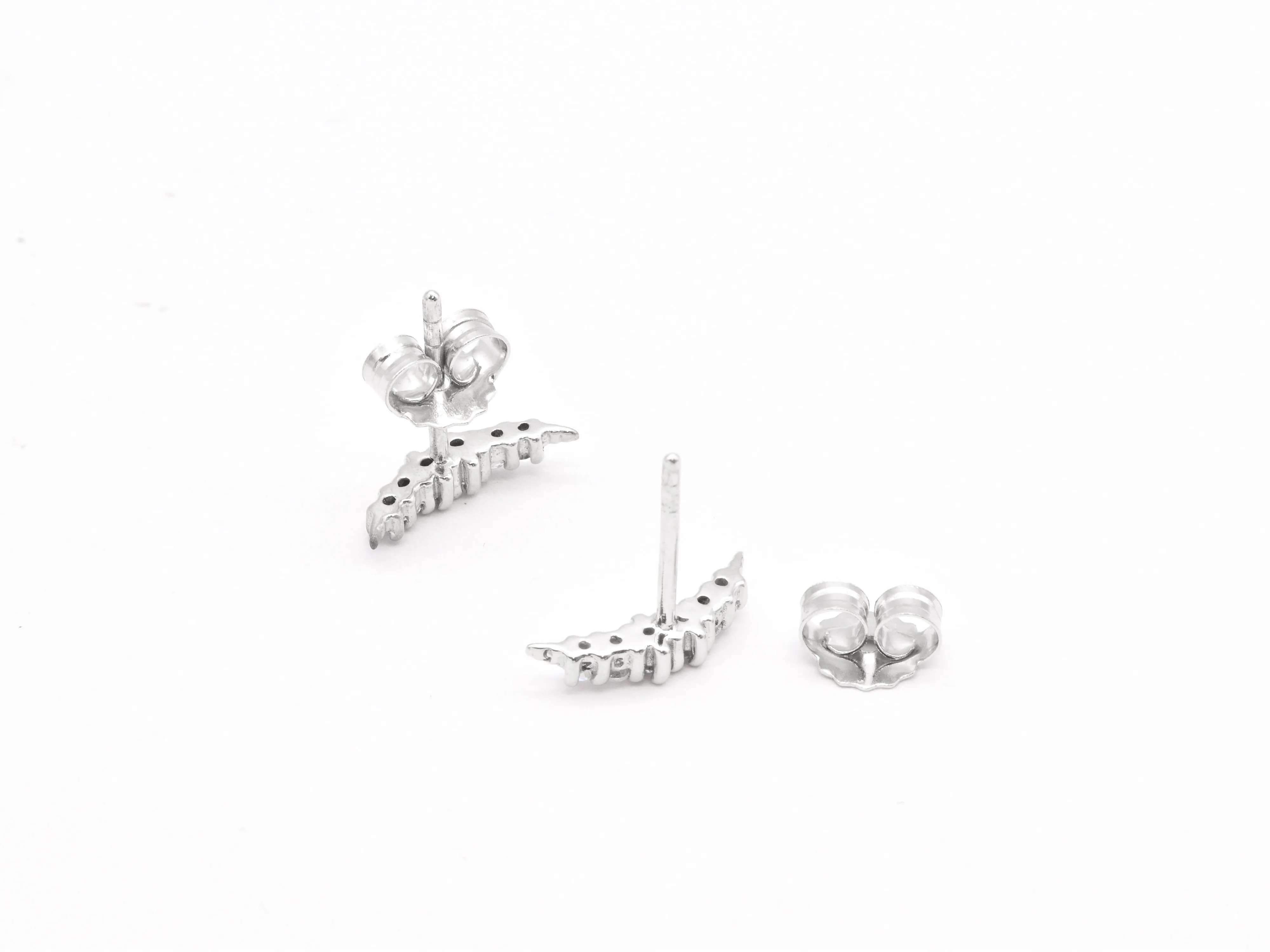 Diamond Moon Earrings - Moon Dainty Studs - Sparkly Moon Earrings