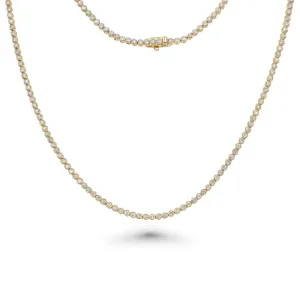 Diamond Tennis Necklace (5.50 ct.) 3.80 mm Bezel Setting in 14K Gold