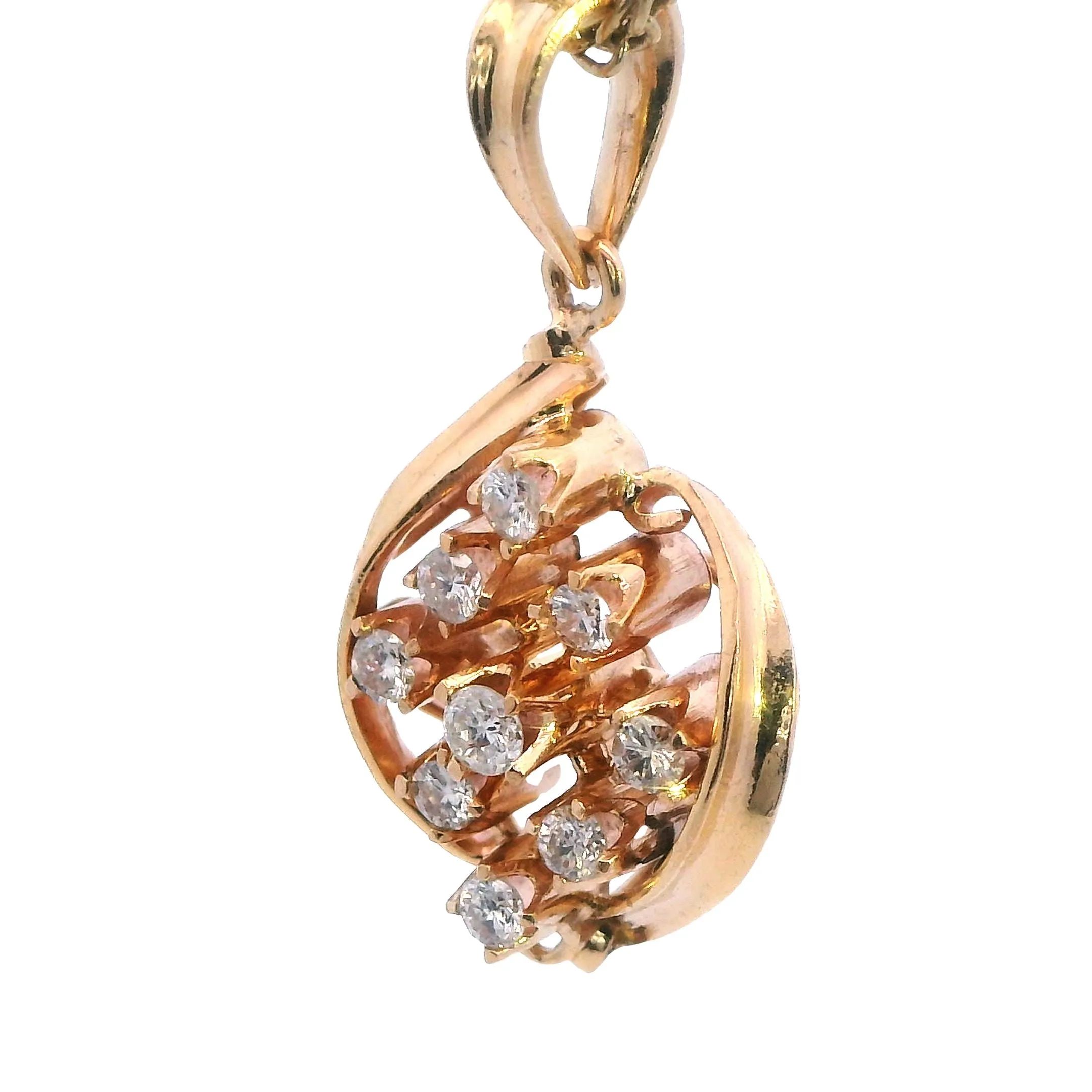 Elegant 9ct Yellow Gold Diamond Pendant - Timeless Elegance