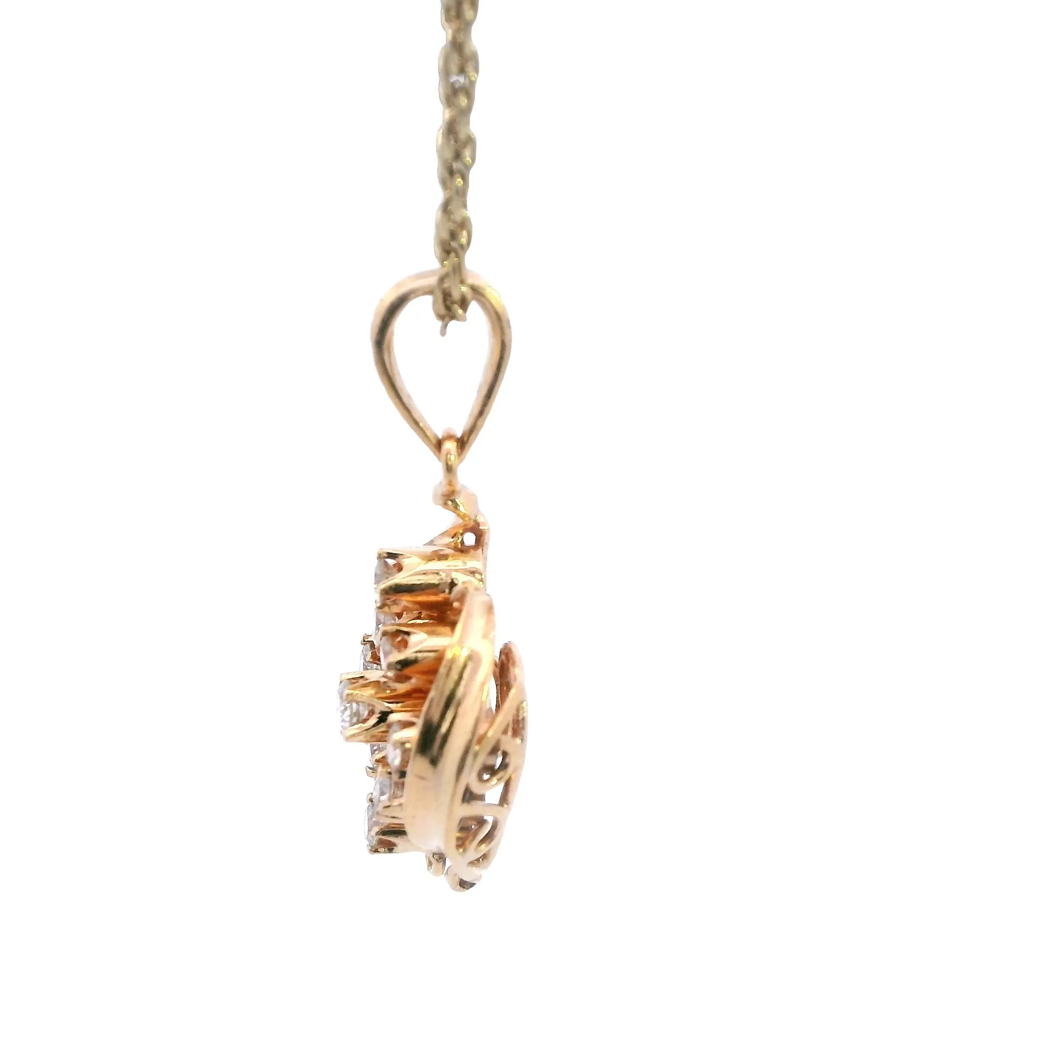 Elegant 9ct Yellow Gold Diamond Pendant - Timeless Elegance