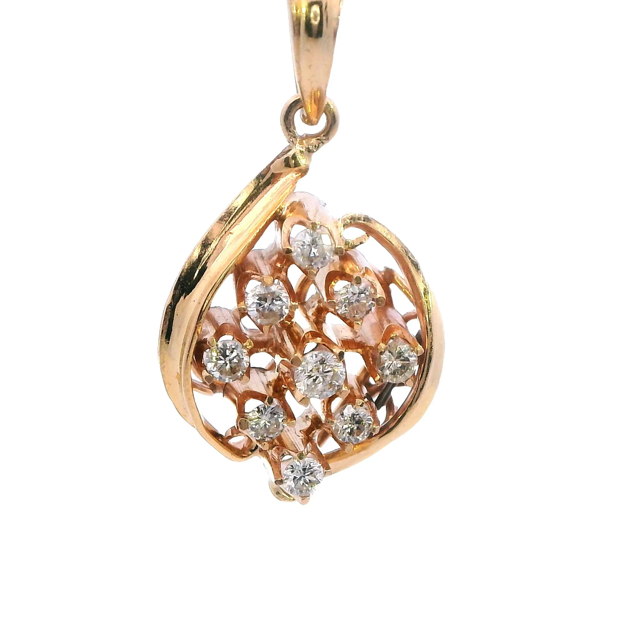 Elegant 9ct Yellow Gold Diamond Pendant - Timeless Elegance