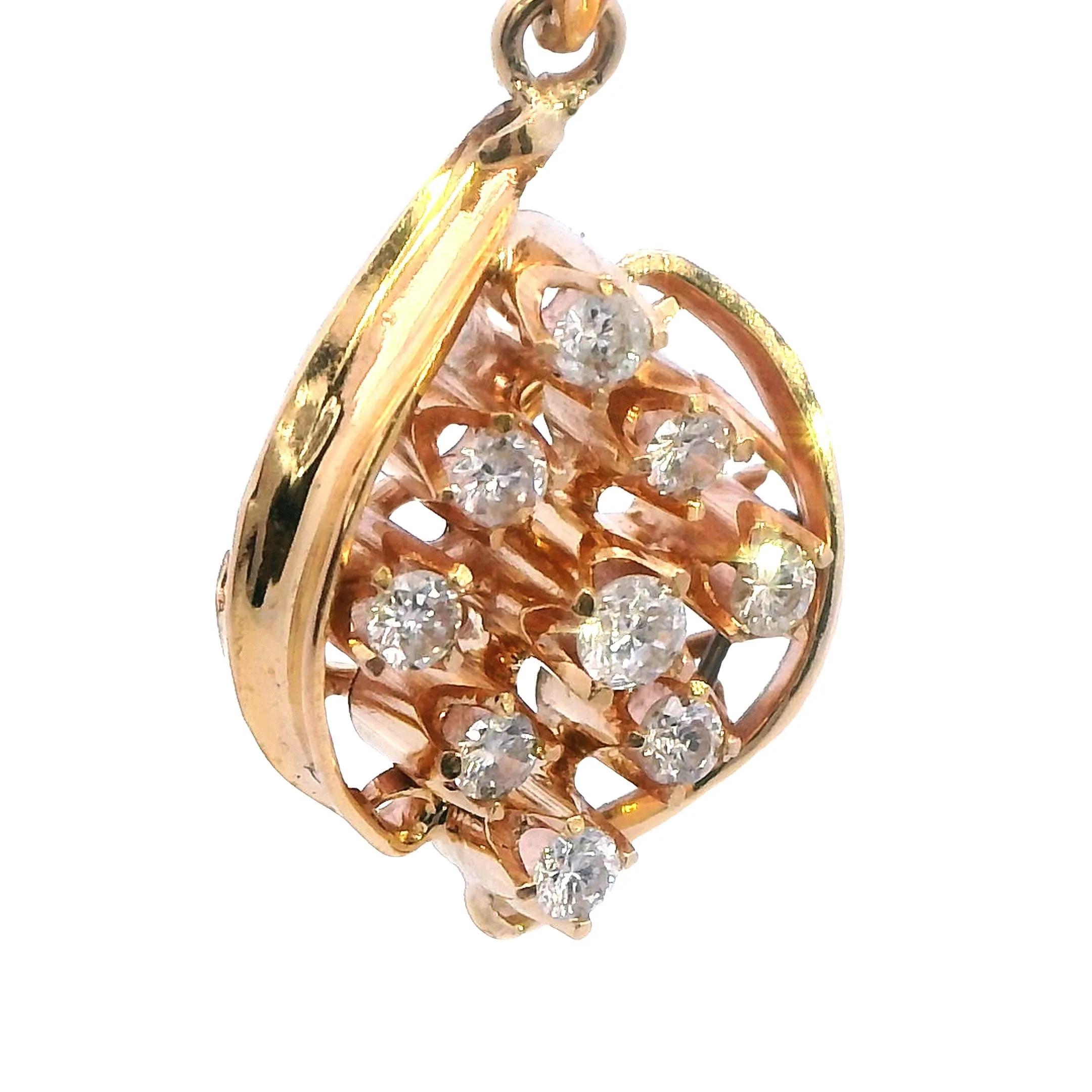 Elegant 9ct Yellow Gold Diamond Pendant - Timeless Elegance