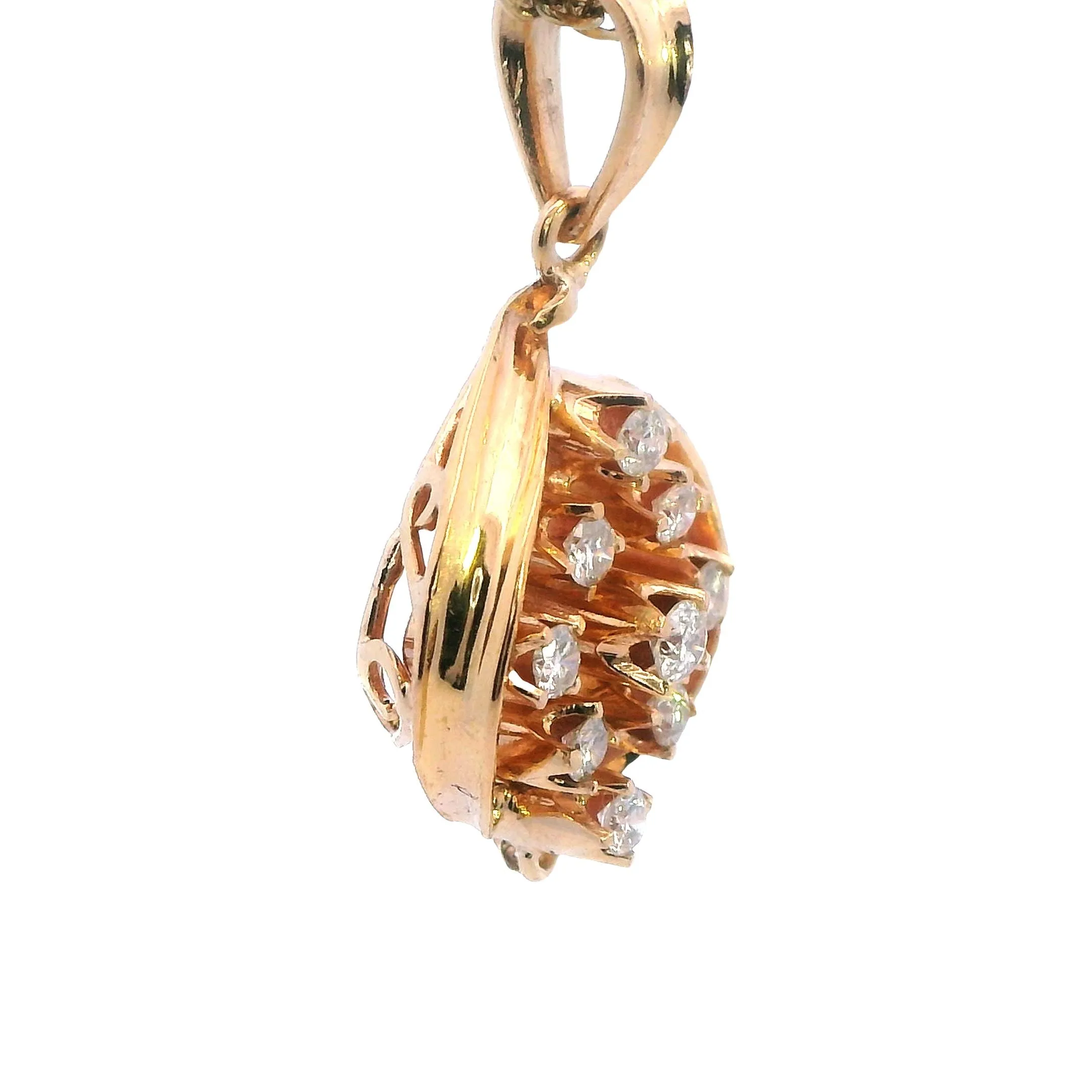 Elegant 9ct Yellow Gold Diamond Pendant - Timeless Elegance