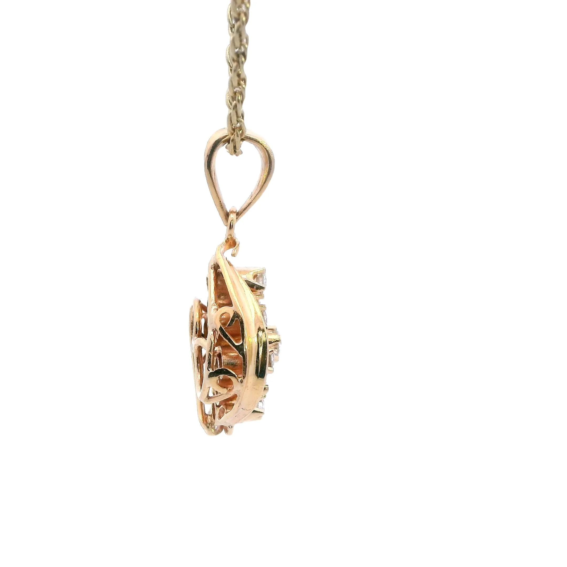 Elegant 9ct Yellow Gold Diamond Pendant - Timeless Elegance