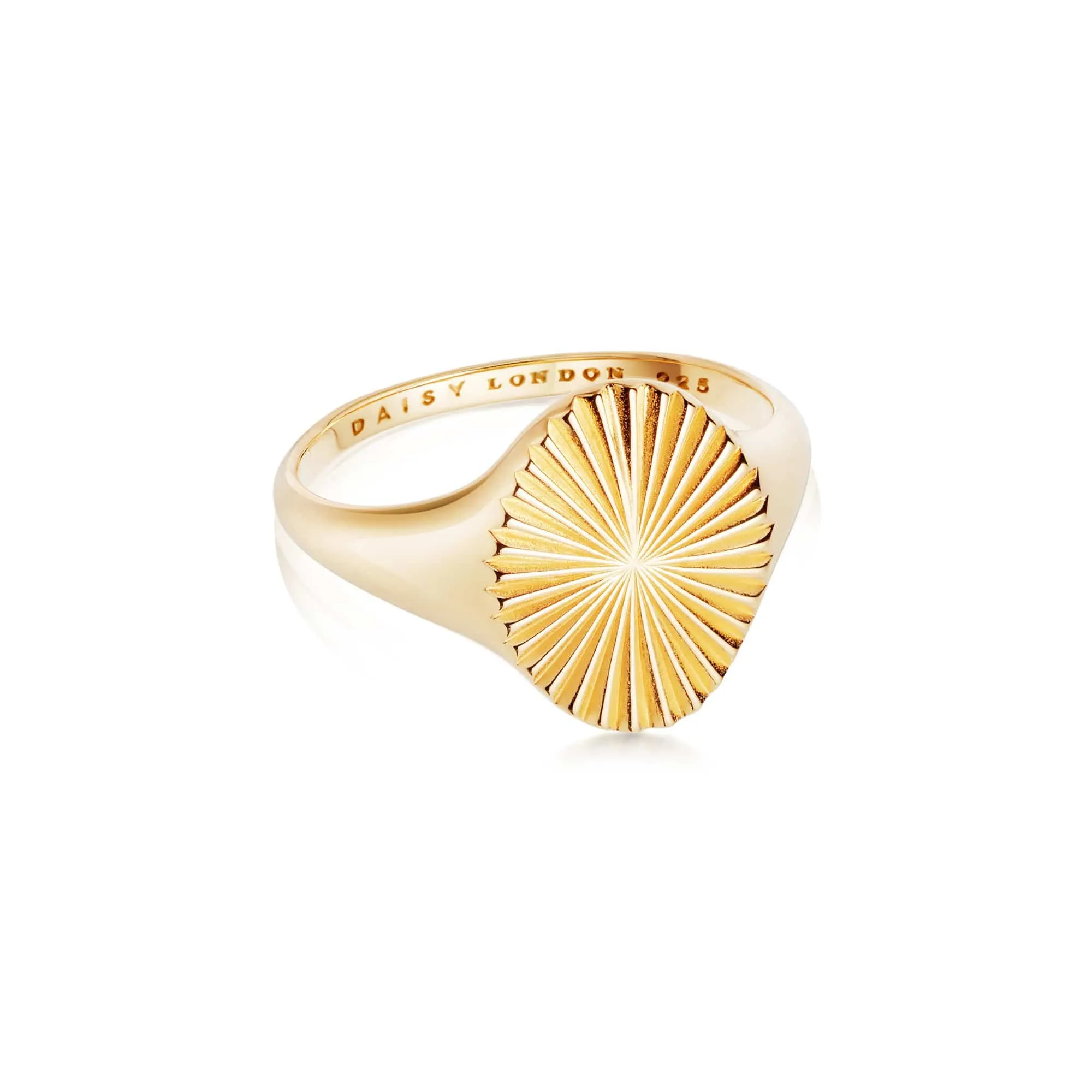 Estée Lalonde Sunburst Signet Ring 18ct Gold Plate