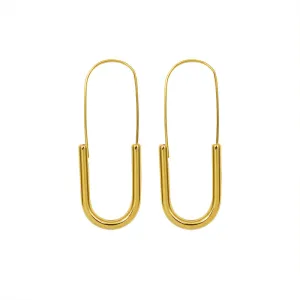 European American Gold-Plated Long Pin Earrings Set for Women