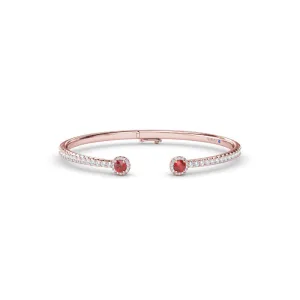 Fana Halo Ruby and Diamond Bangle