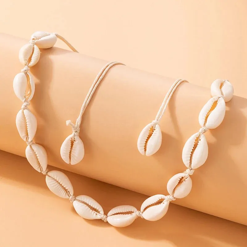 Fashion Rope Chain Natural Shell Choker Necklace