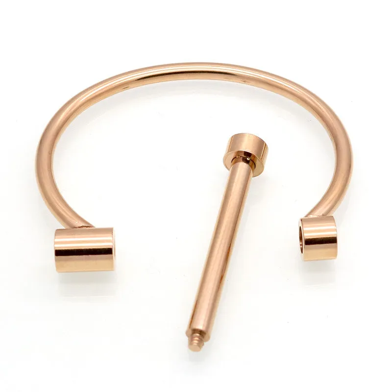 Fashion Shackle Screw Bracelet Cuff 18K Rose Gold Bangle Stainless Steel Bangles Bracelets For Women Love Bracelet