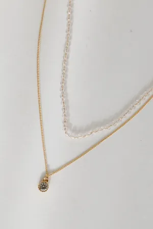 FINAL SALE - Willow Gold Layered Rhinestone Charm Necklace