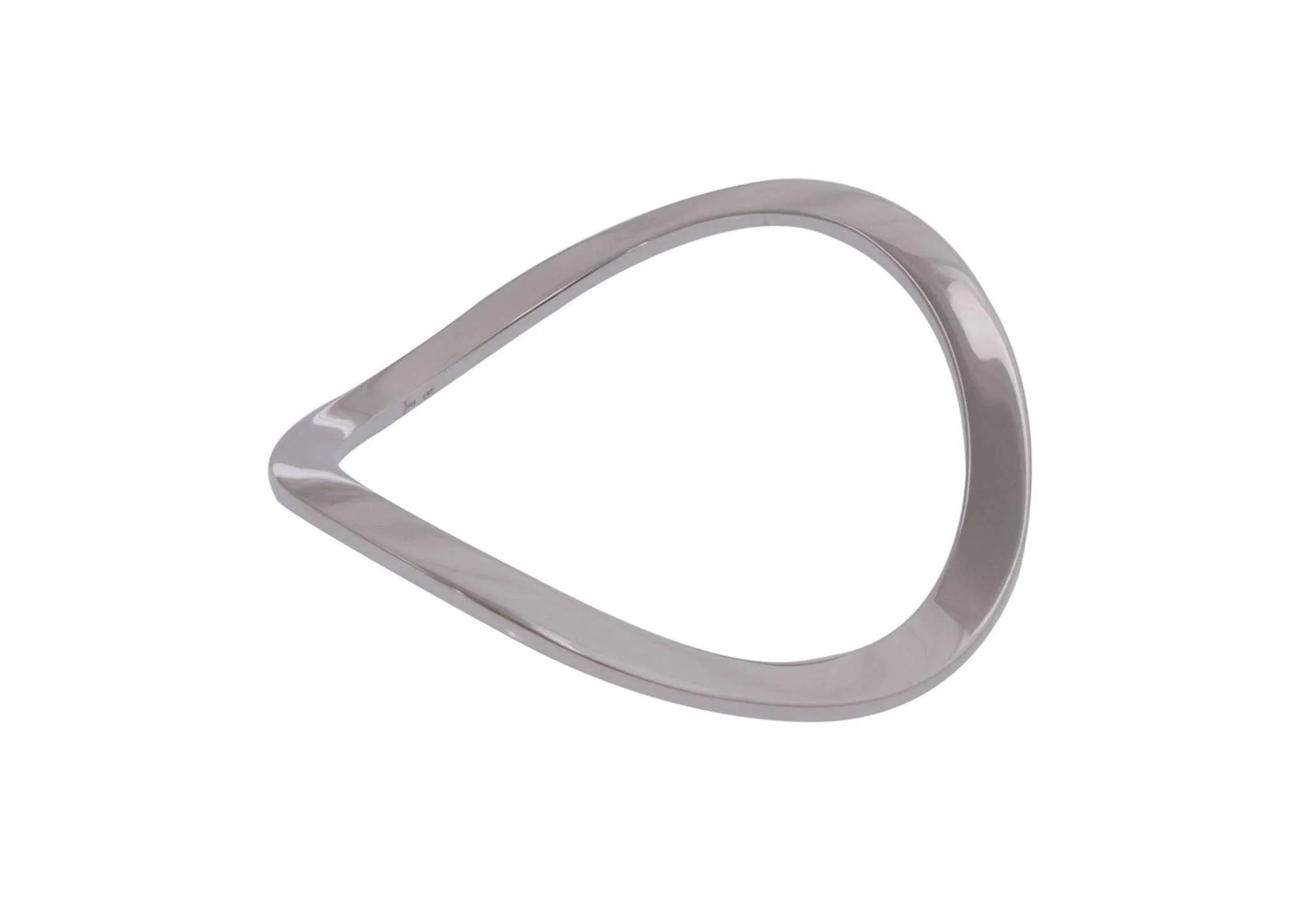 Flat Wave Bangle, Sterling Silver