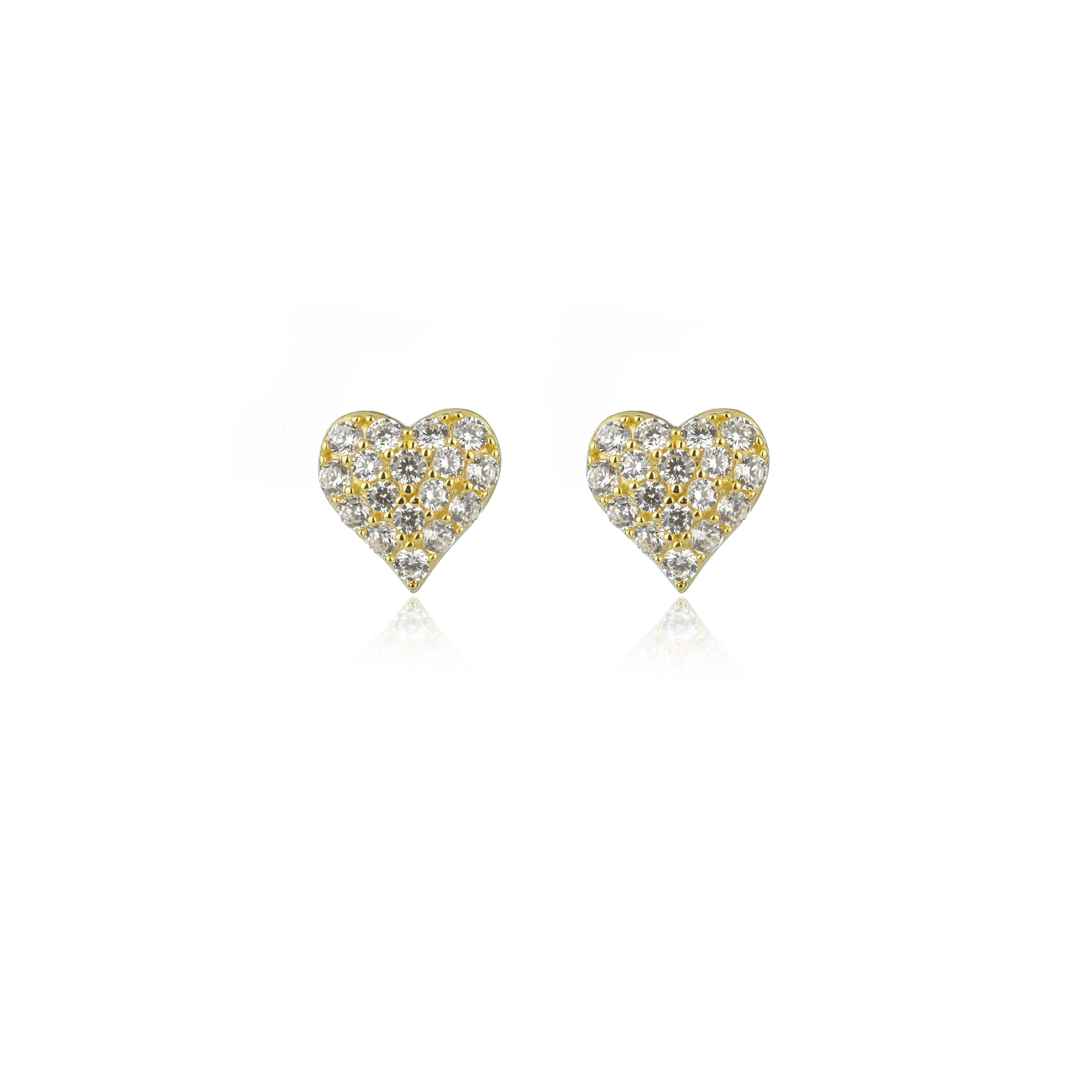 Georgini Sweetheart Sparkly Heart Studs- Gold