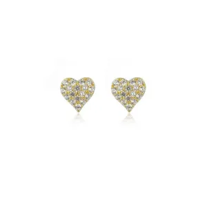 Georgini Sweetheart Sparkly Heart Studs - Gold