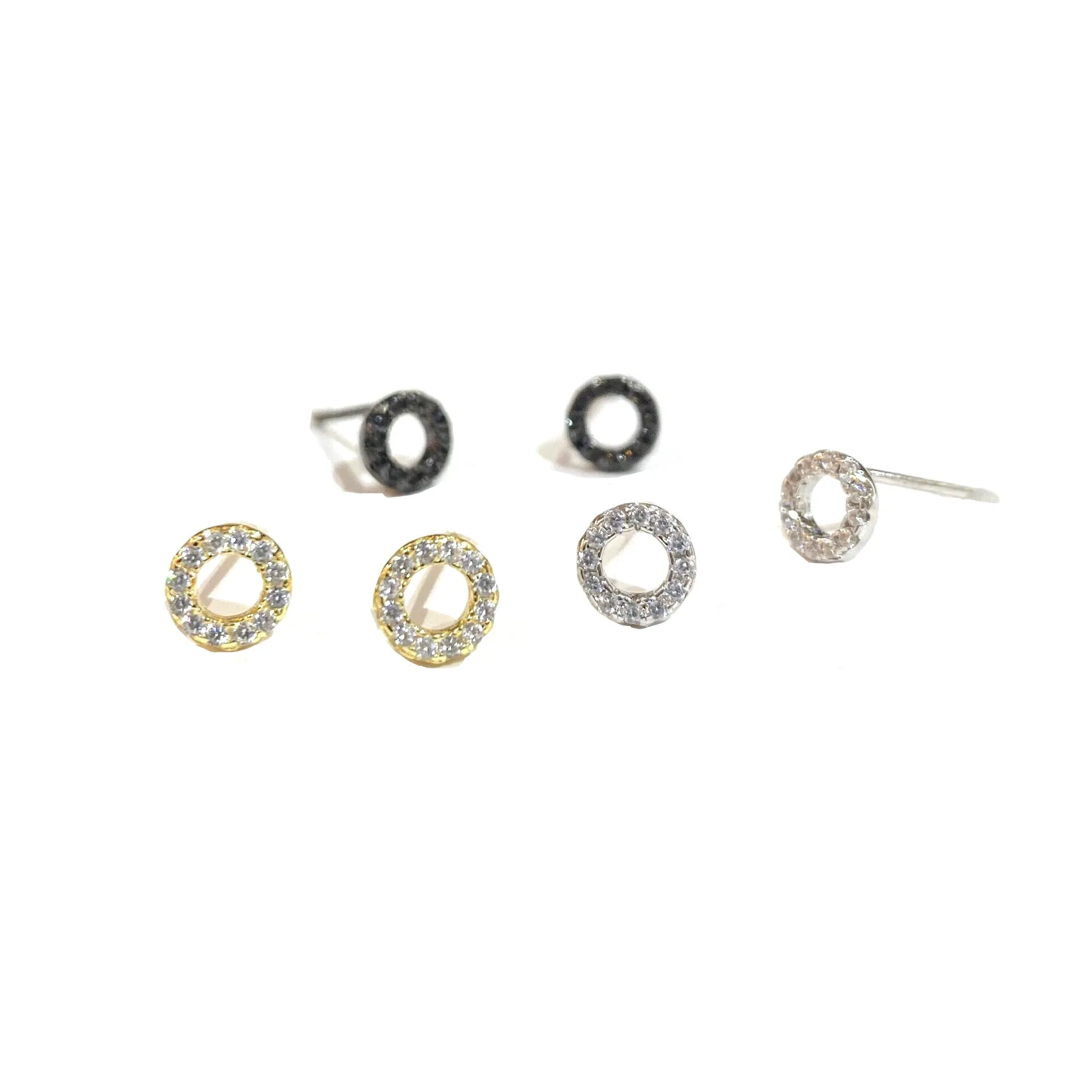 Geovana Circle Hollow CZ Studs