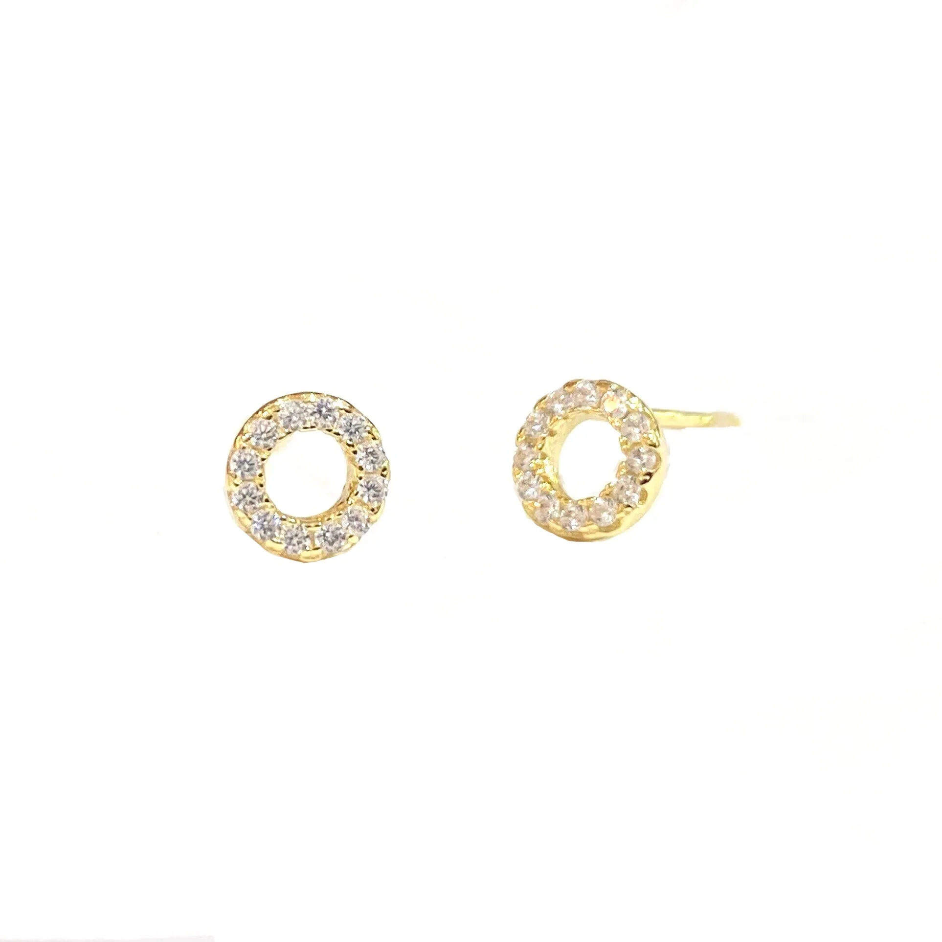 Geovana Circle Hollow CZ Studs