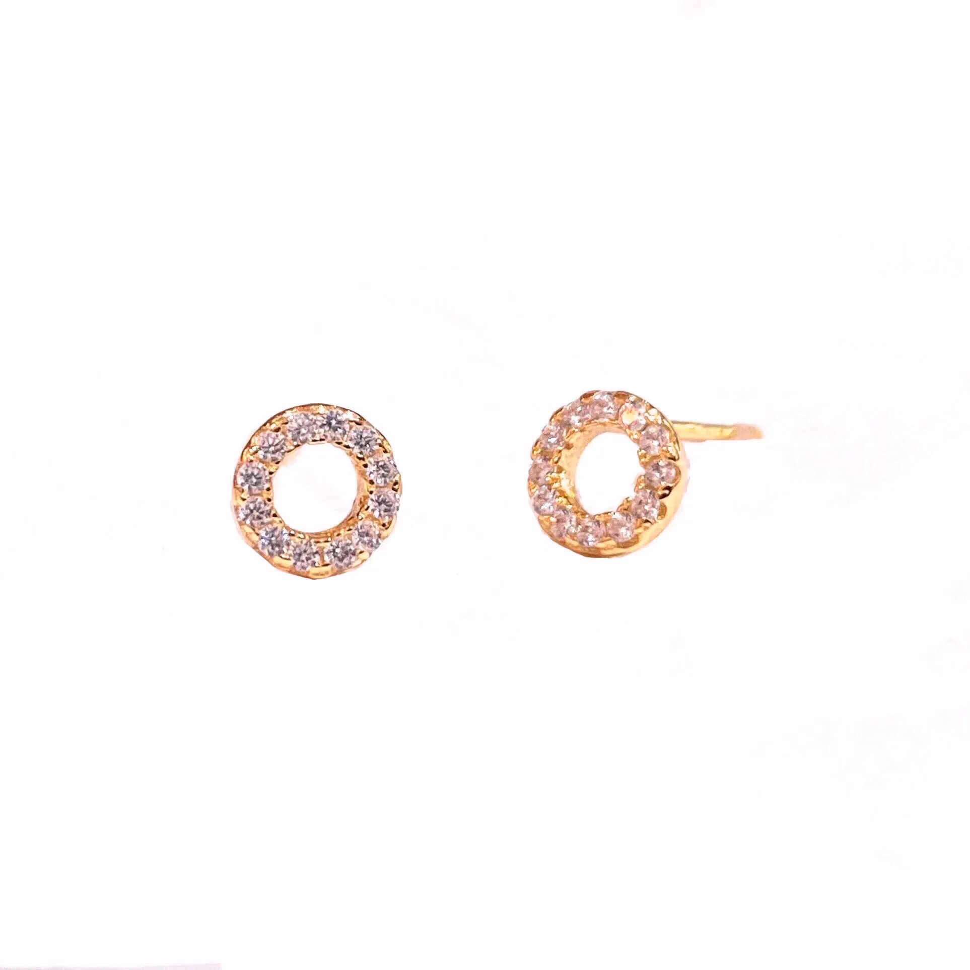 Geovana Circle Hollow CZ Studs