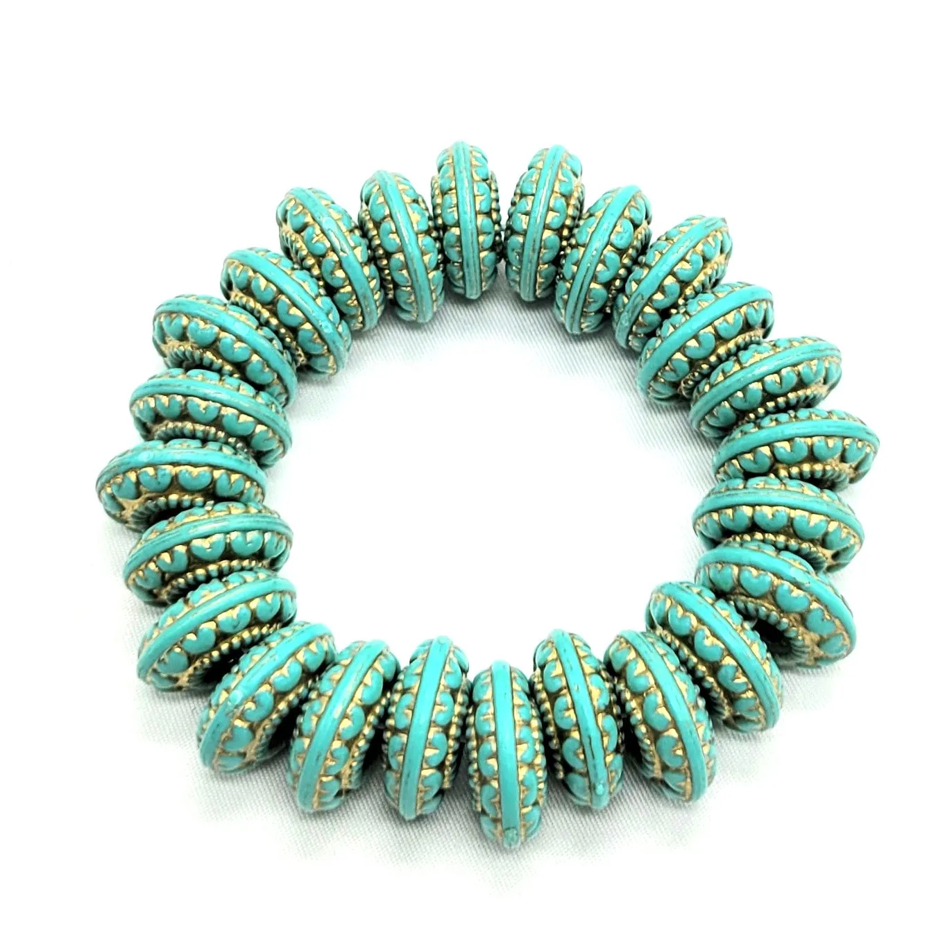 Gold and Turquoise Stretch Bracelet