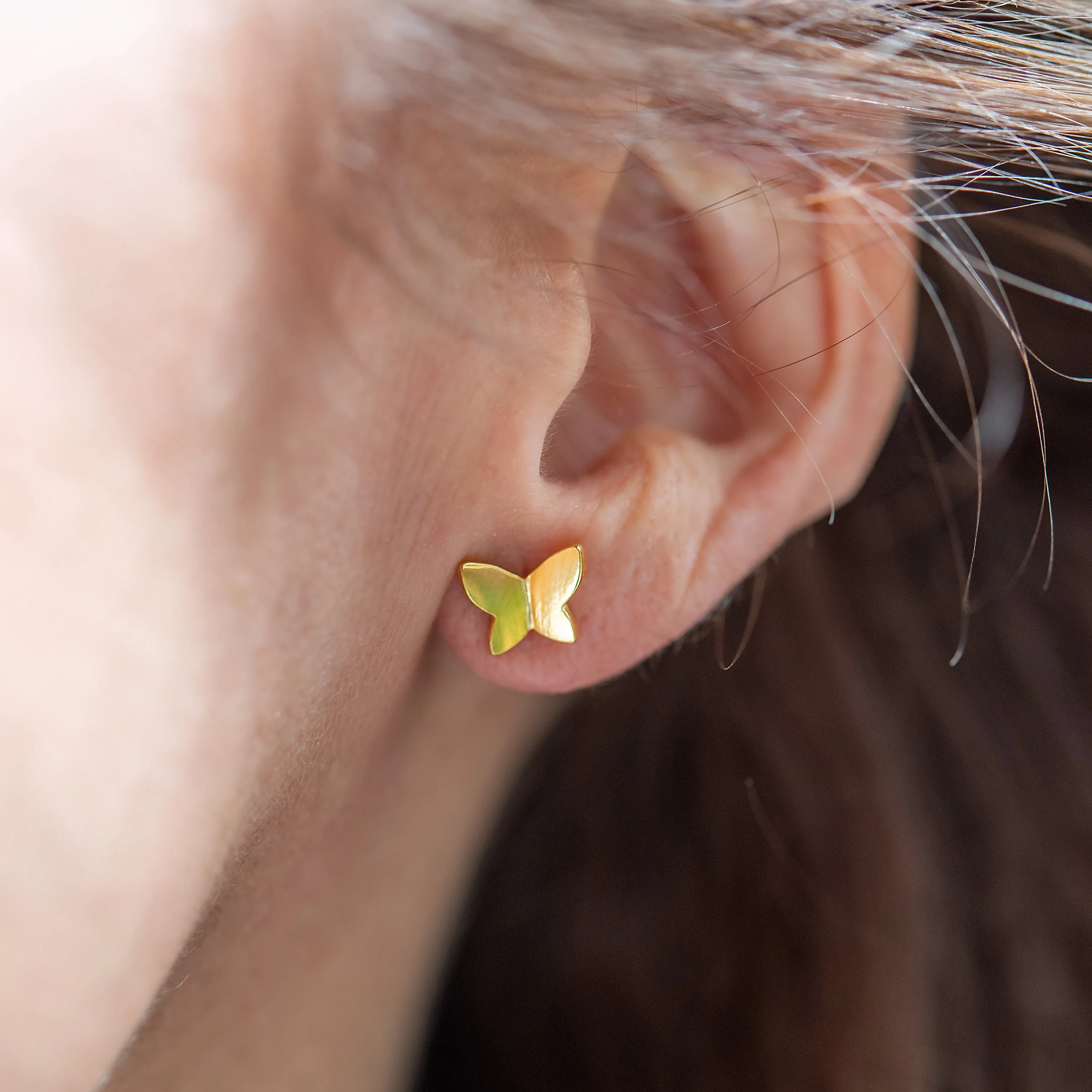 Gold Butterfly Studs