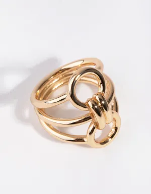 Gold Circle Link Rings