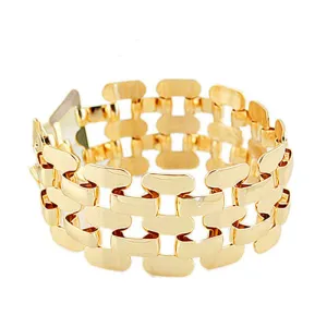 Gold Color Stainless Steel Hollow Out Punk Bracelet And Bangles Fashion Jewelry Men And Women