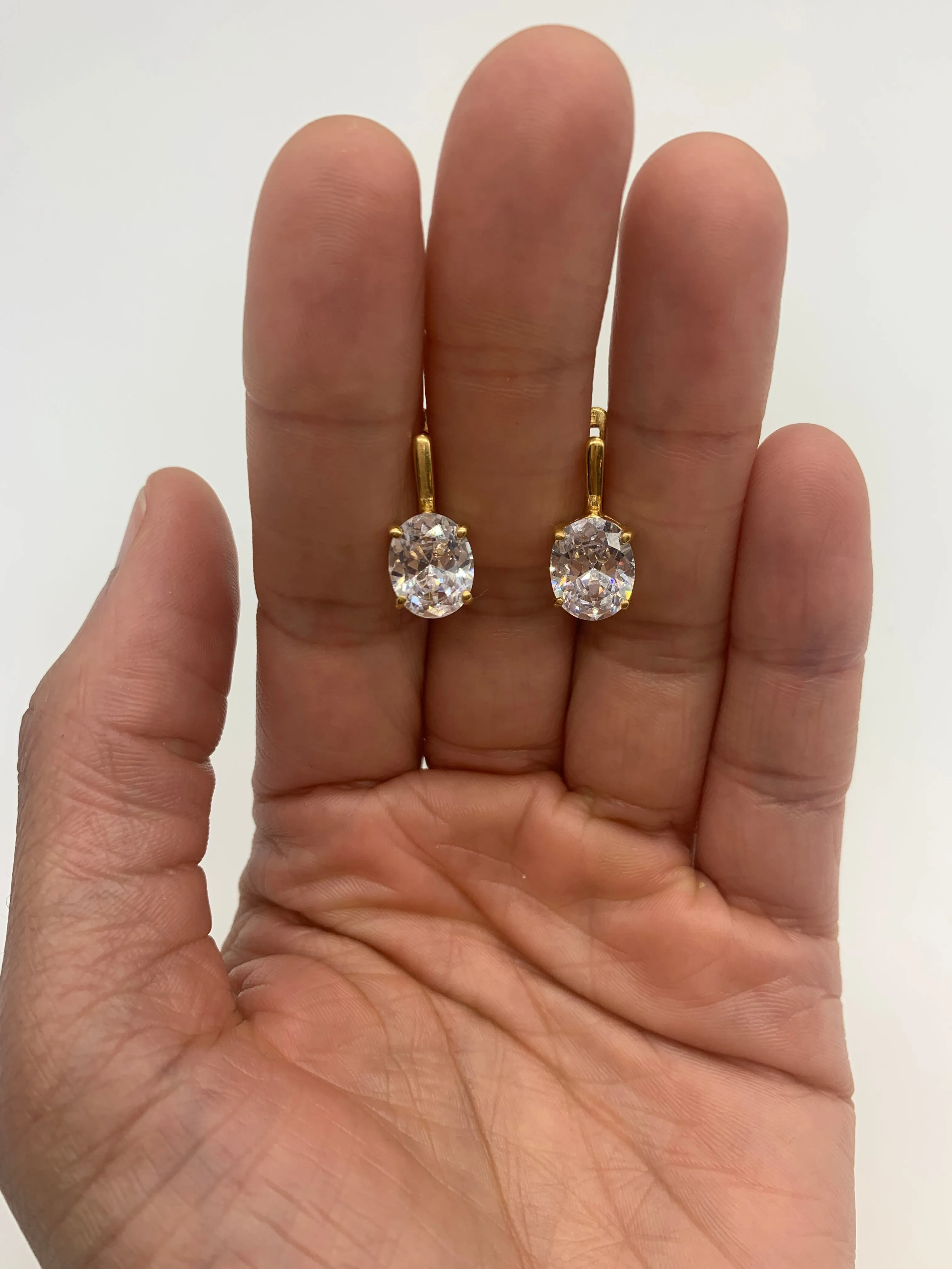 Gold Diamond Earrings - Sparkly Bridal Earrings - Classic Gold Studs