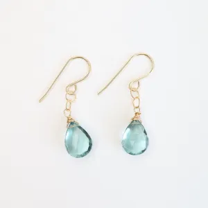 Gold Filled Blue Topaz Drops Earring