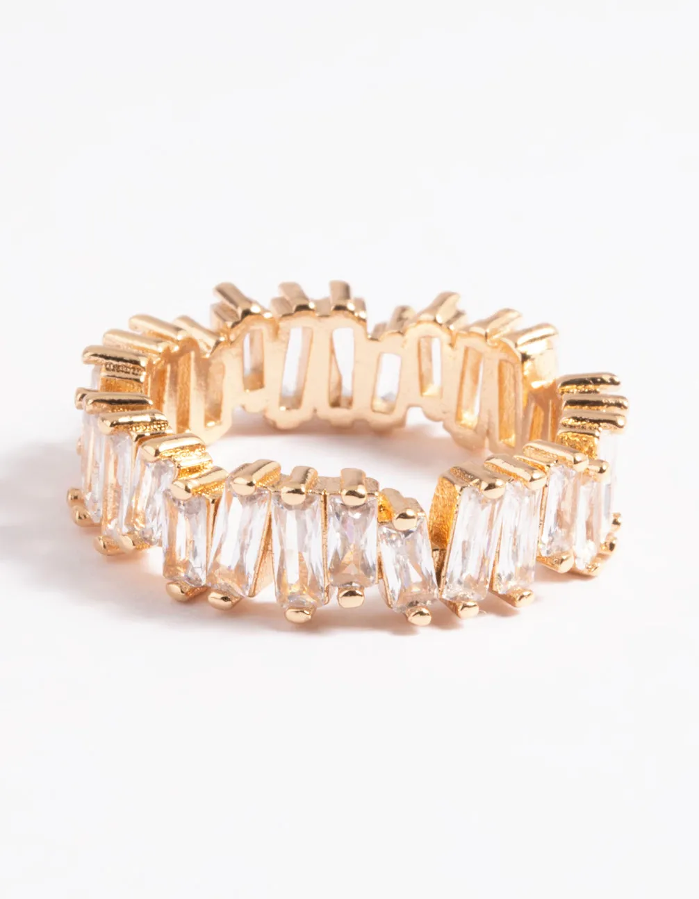 Gold Jagged Stone Band Ring