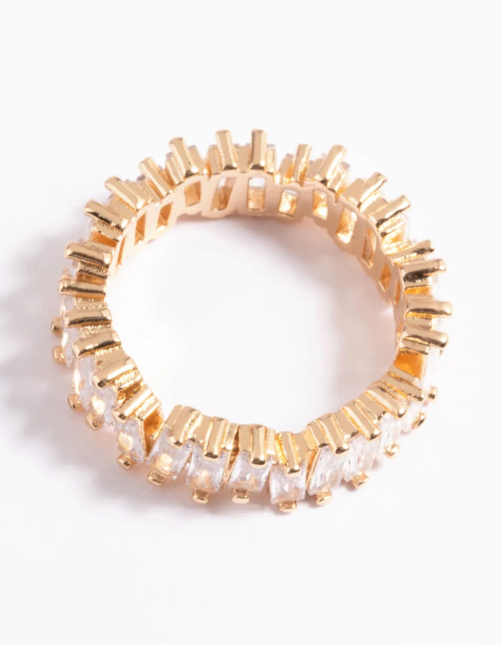 Gold Jagged Stone Band Ring