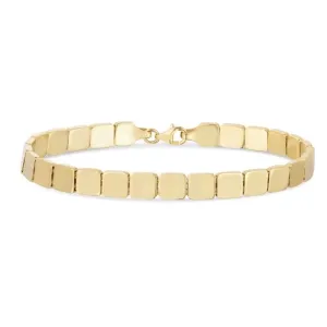 Gold Rounded Square Link Chain Bracelet