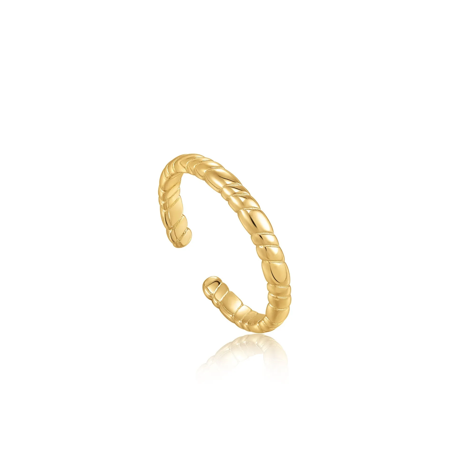 Gold Smooth Twist Thin Band Ring