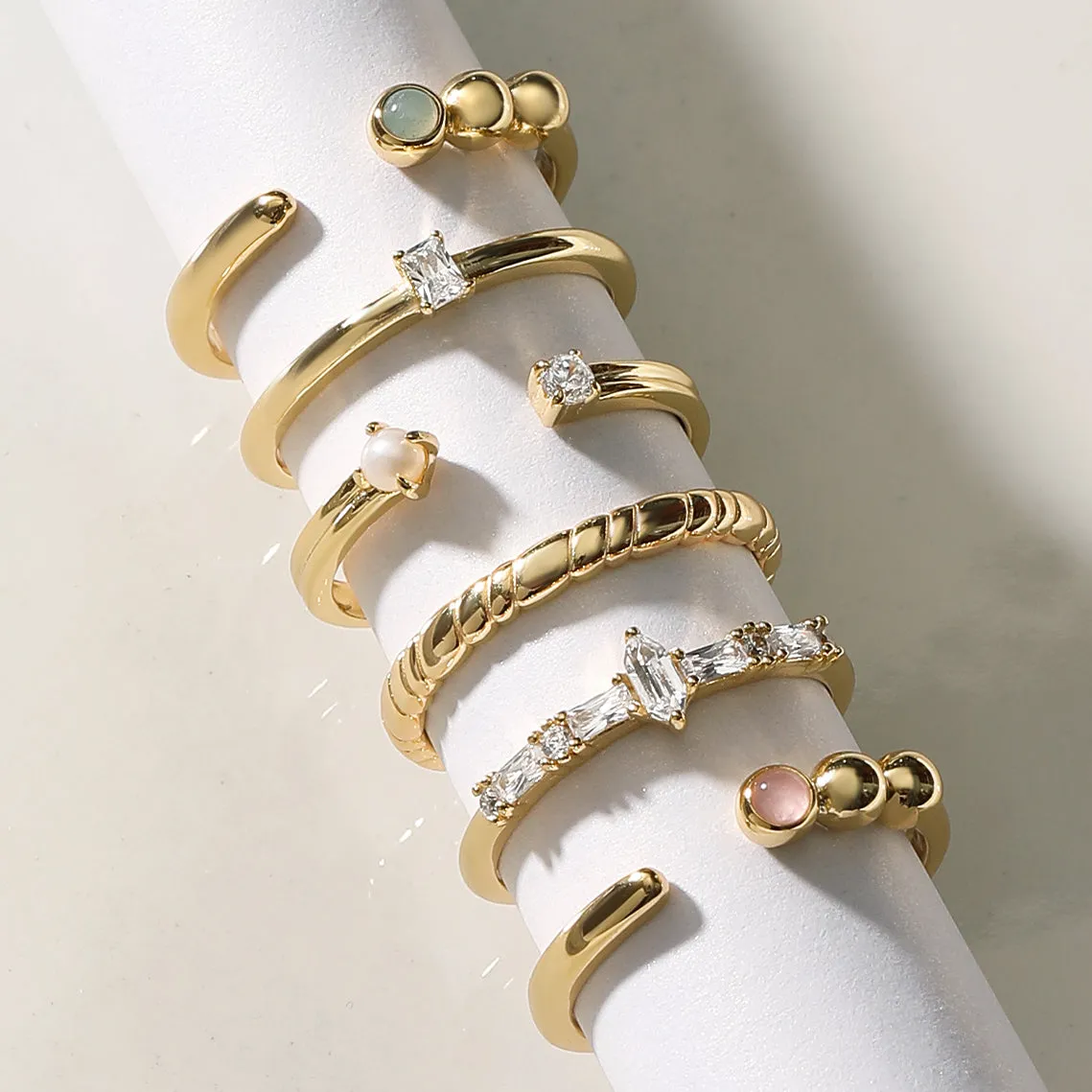 Gold Smooth Twist Thin Band Ring