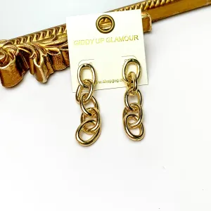 Gold Tone Chain Dangle Earrings