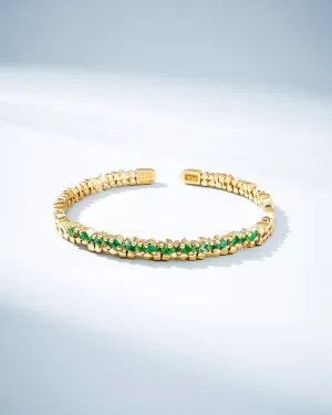 Golden Emerald Bangle