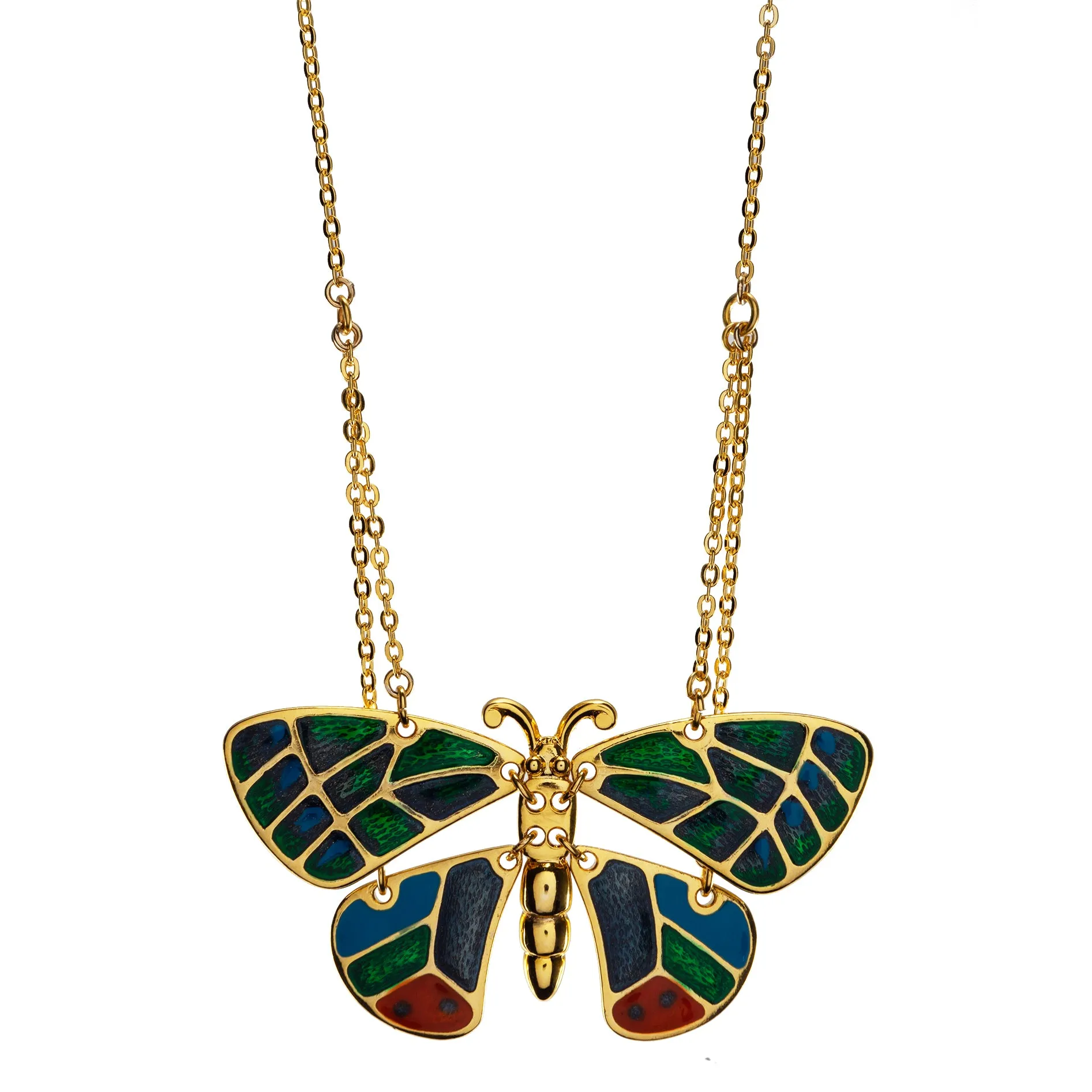 Goldtone Butterfly Pendant with 16" Chain Necklace