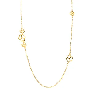 Goldtone Open Heart Necklace 30"