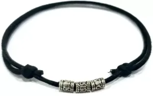 Gurjari Jewellers Black Thread Anklet with Oxidised SMILY for Girls/nazariya Cotton Dori Anklet