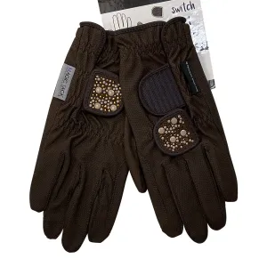 Haukeschmidt Touch of Magic Gloves in Brown/Tan Studs - Women's 9