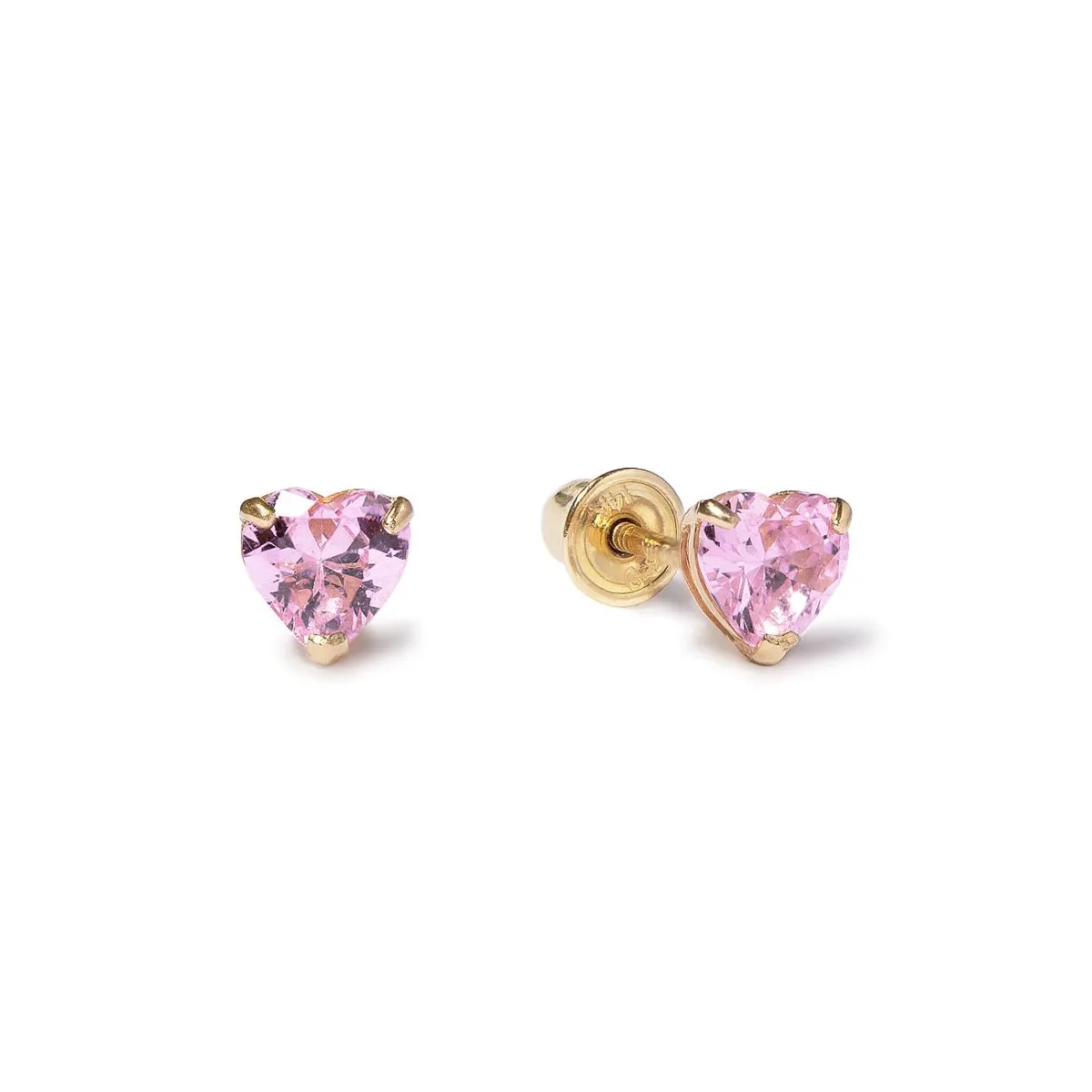 Heart Crystal Gemstone Studs Pink Sapphire