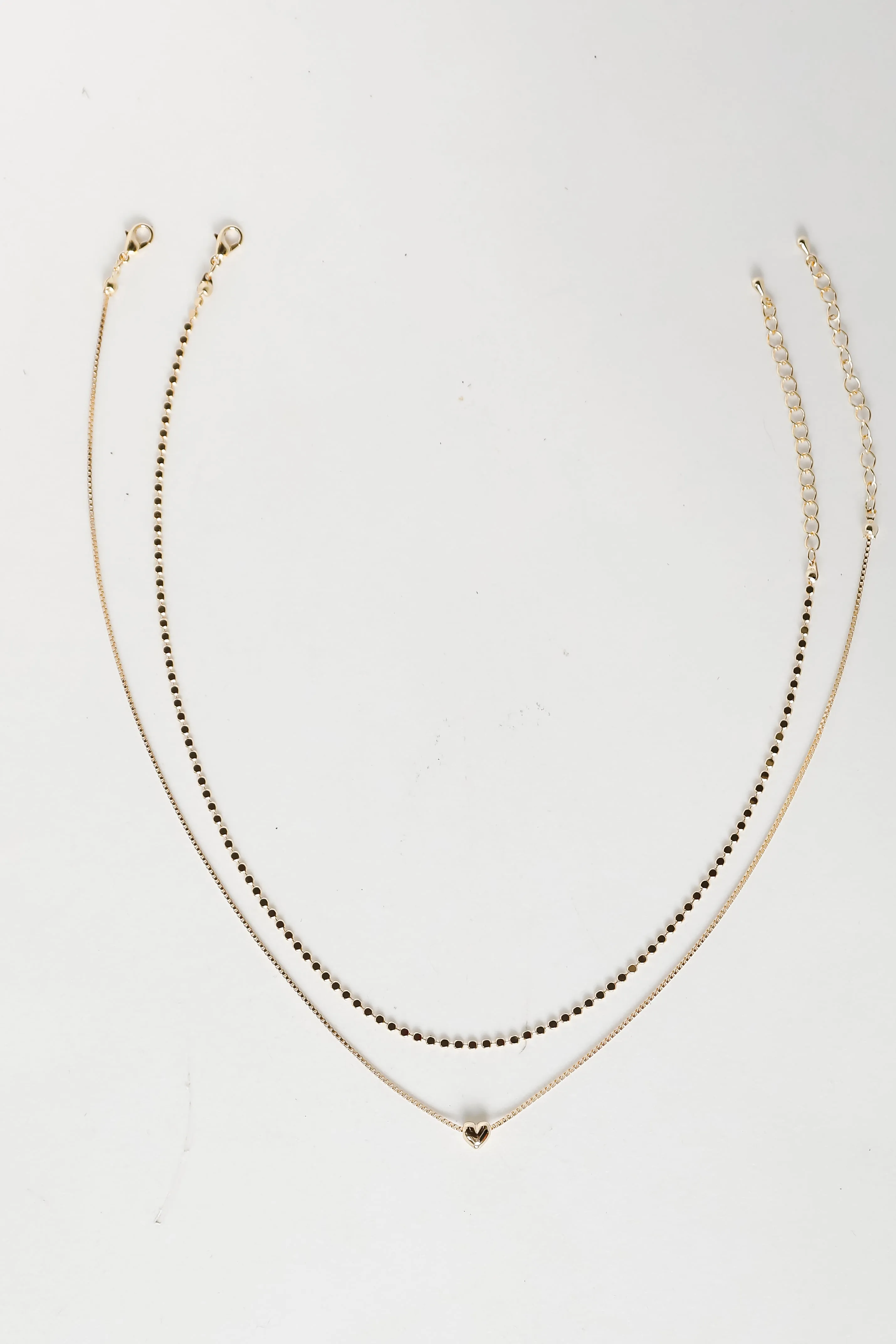 Isabella Gold Heart Charm Layered Necklace