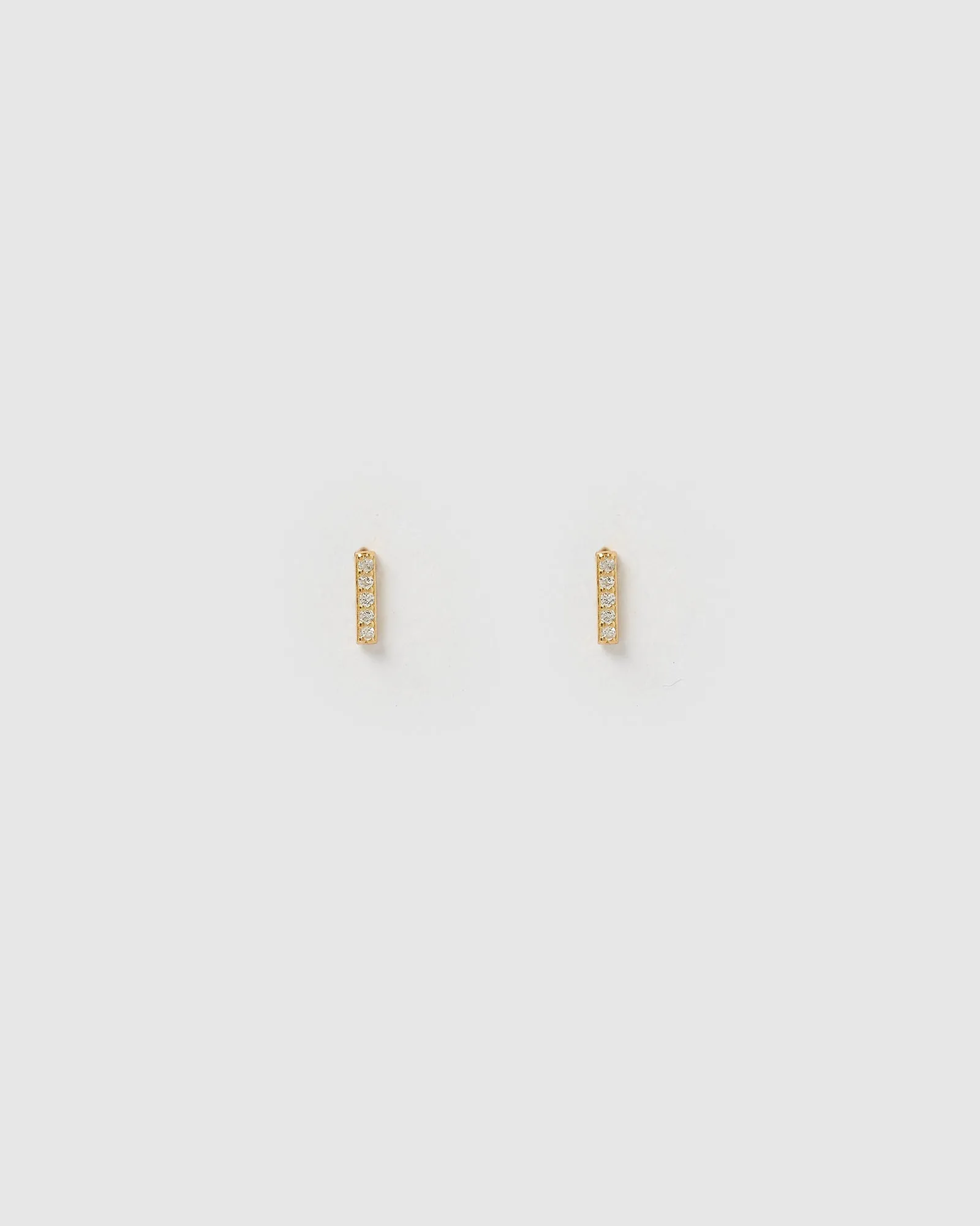 Izoa Alphabet Mini Letter I Stud Earrings Gold