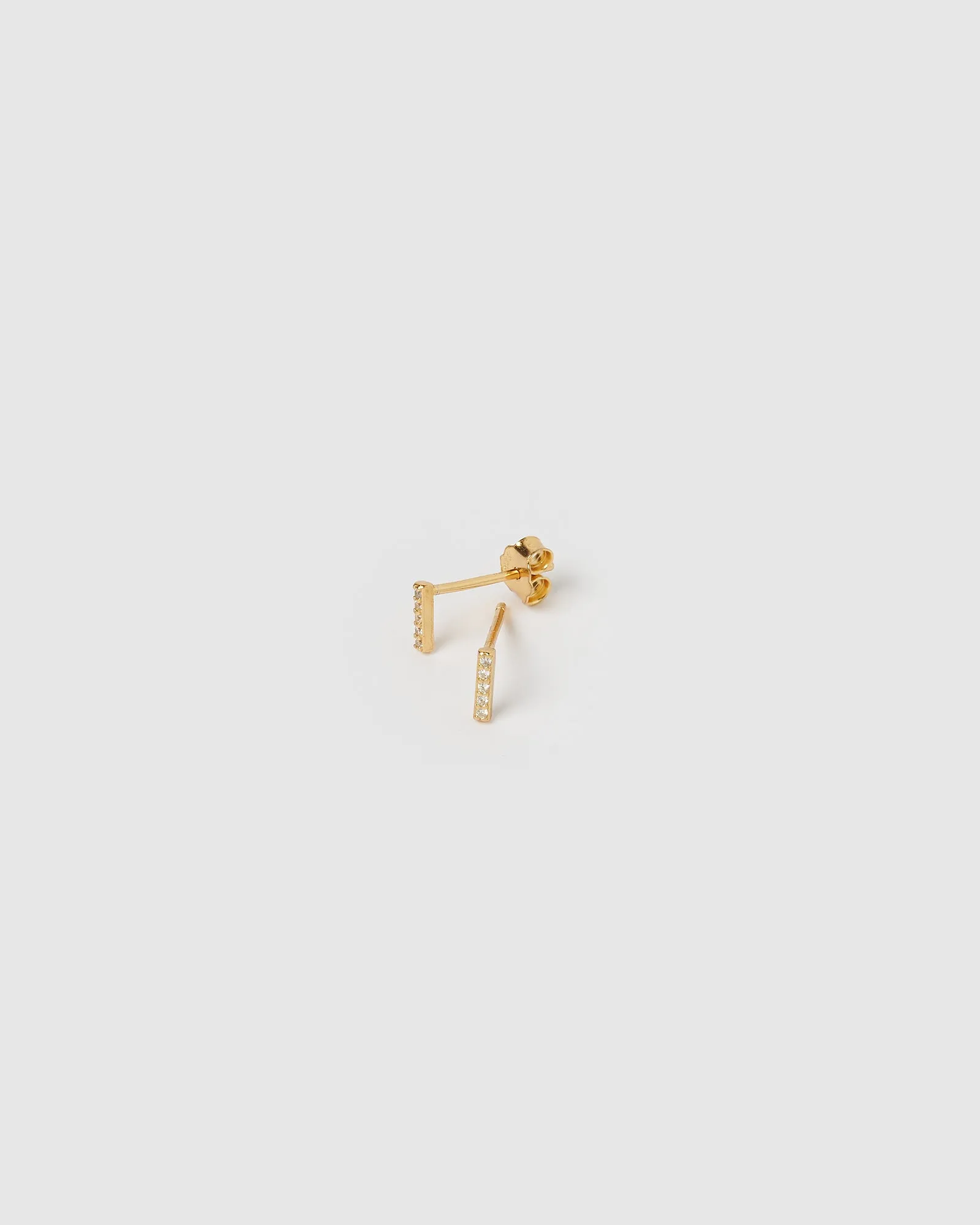 Izoa Alphabet Mini Letter I Stud Earrings Gold