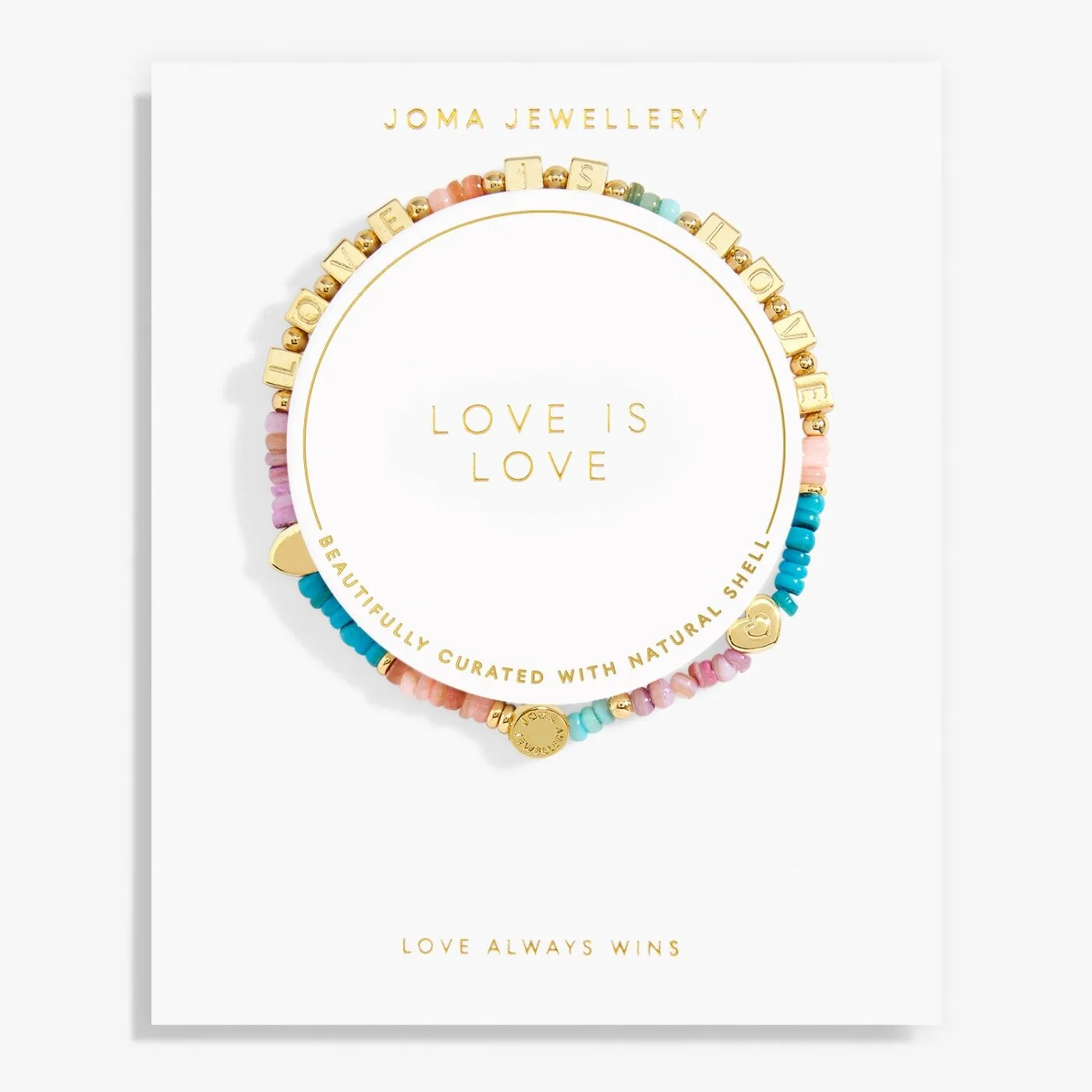 Joma Jewellery Gold Plated Happy Little Moments 'Love Is Love' Bracelet