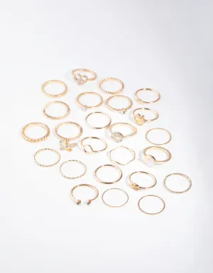 Joyful Gold Peace Rings 24-Pack