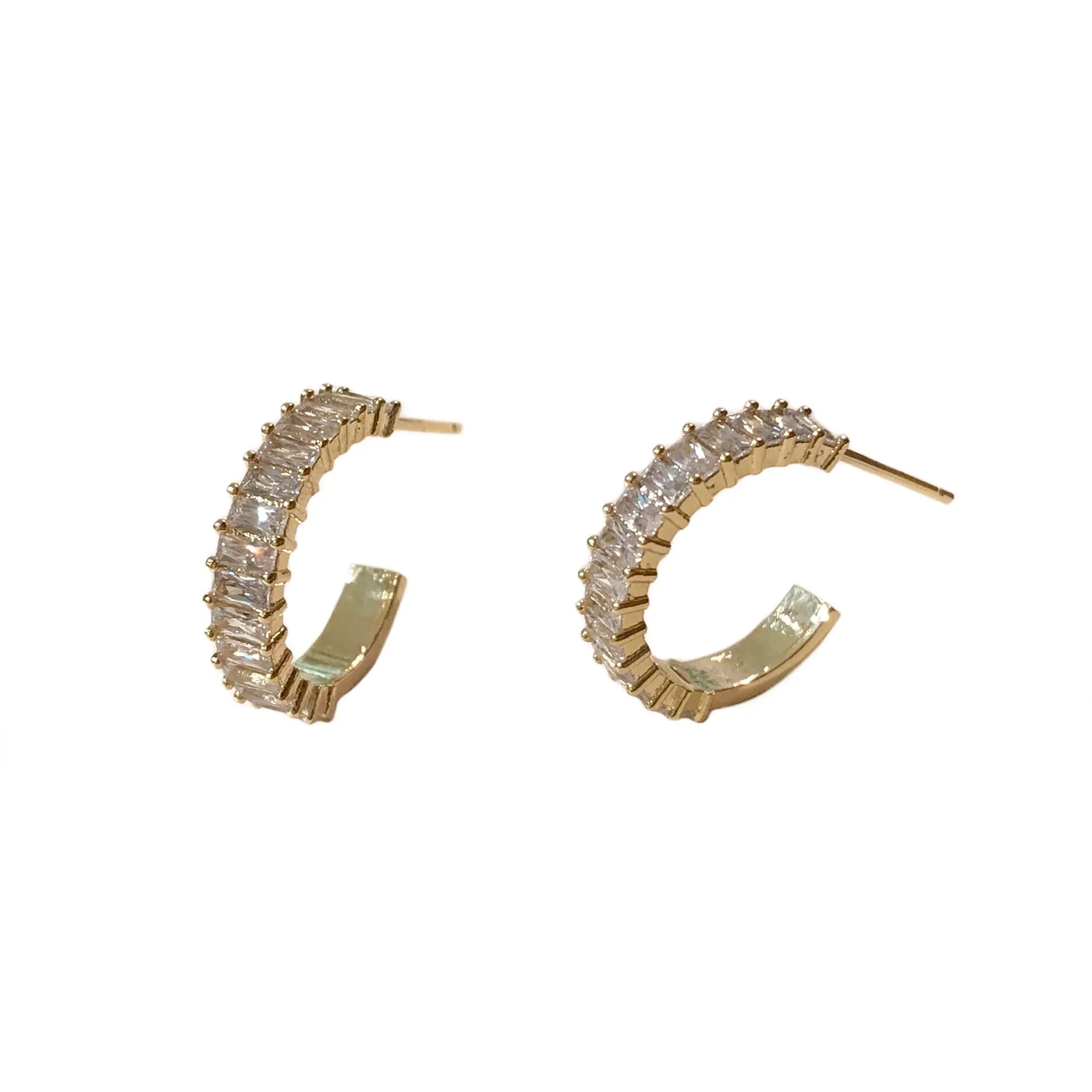 Kerry Baguette Hoops Studs