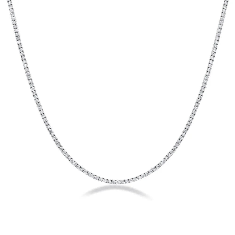 Lab Grown Diamond Tennis Necklace (5.00ct.) 2.00mm 4-Prongs Setting in 14K Gold