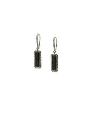 Landa Slab Earrings: Black Onyx