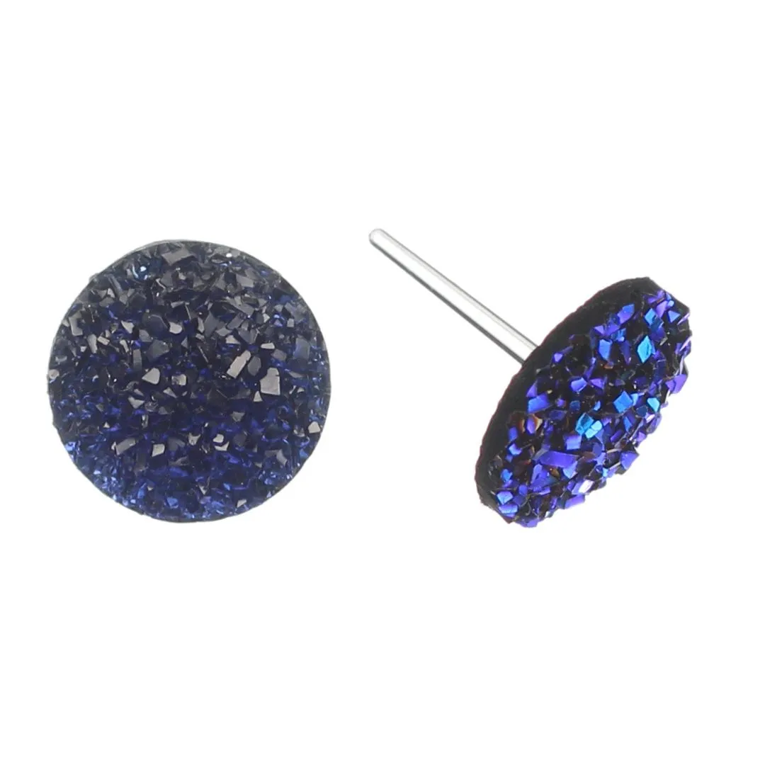 Large Faux Druzy Studs Hypoallergenic Earrings for Sensitive Ears Made with Plastic Posts