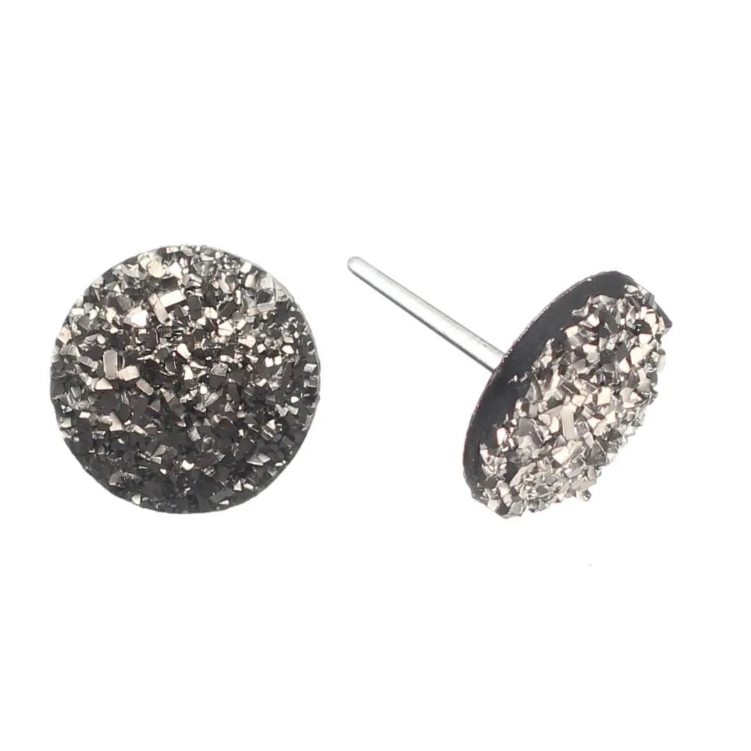 Large Faux Druzy Studs Hypoallergenic Earrings for Sensitive Ears Made with Plastic Posts