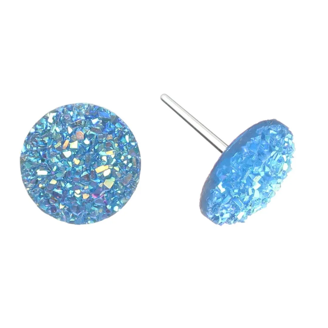 Large Faux Druzy Studs Hypoallergenic Earrings for Sensitive Ears Made with Plastic Posts